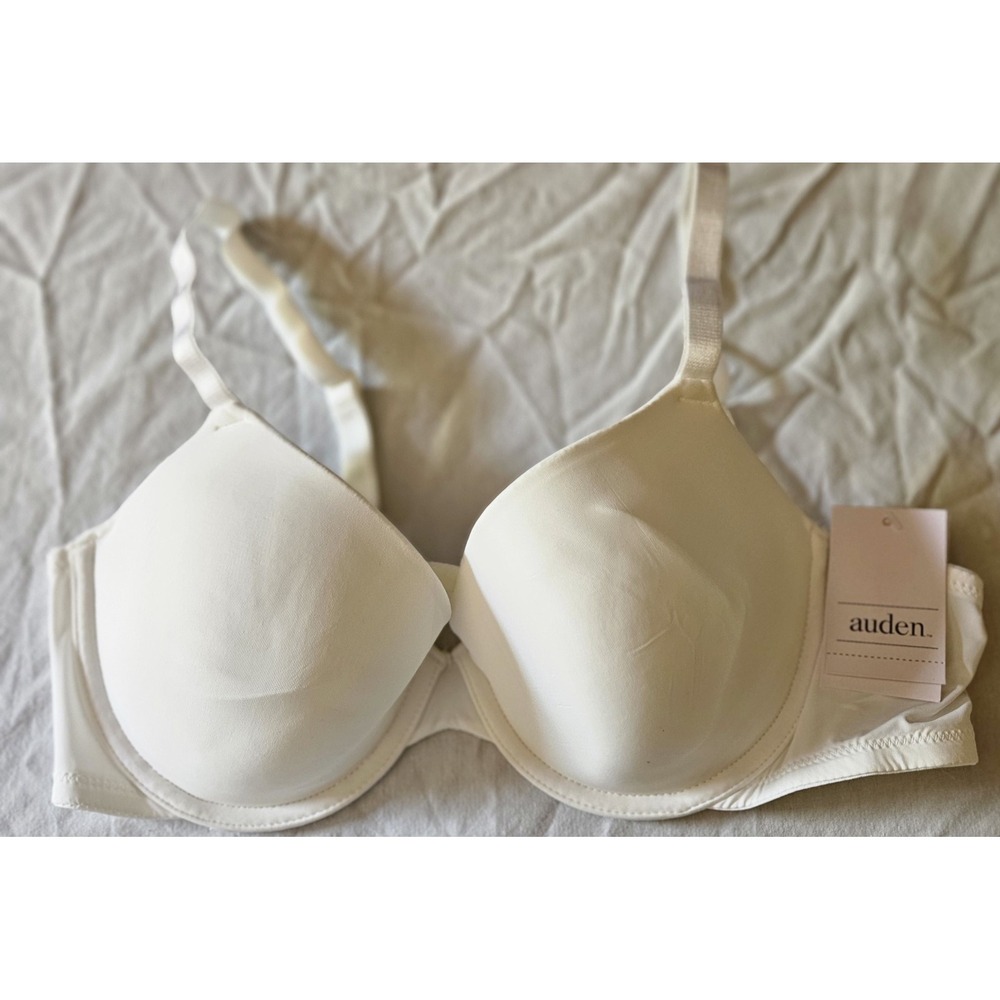 Auden T-Shirt Bra White 36B Underwire Lightly Lined New With‎ Tags Target